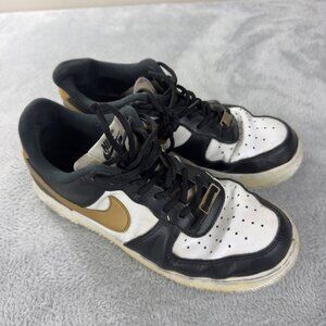 Nike Air Force 1 Low Black White Metallic Gold Men’s Size 9.5 US - CZ9189-001